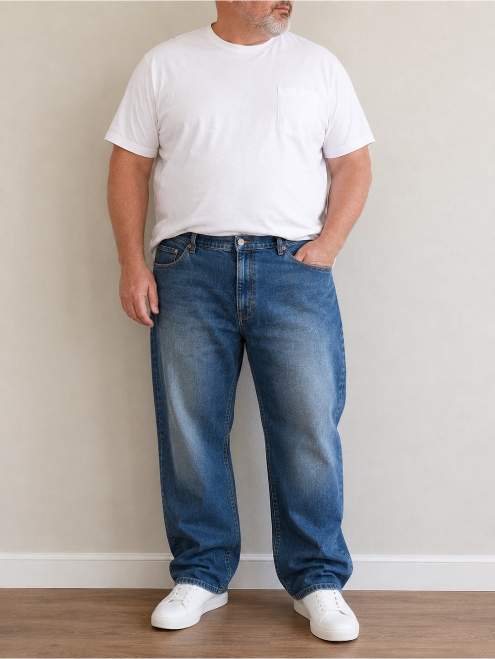 True Nation Men’s 46x30 Relaxed Fit Blue Jeans DXL Big & Tall